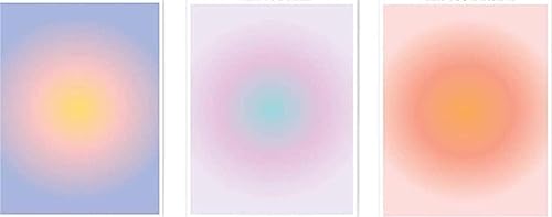 Unicoco Aura Wandkunst, 3pcs Bunt Gradientenkunst druckt ästhetische Aura -Poster abstrakte Kunstverstärkungs -Poster -Wandbilder Dekor für Home Office 30x40 cm von Unicoco