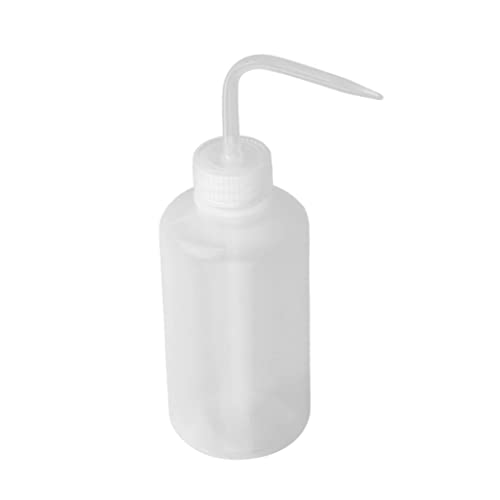 Unicoco Waschflasche, 250 ml Sicherheitswaschflasche mit schmalem Mund, Plastiklabor -Quetschflasche, Pflanzenblütengasel -Quetschflasche, Wasserflasche, chemische Waschflasche von Unicoco