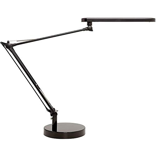 Unilux LED Schreibtischlampe Mambo, dimmbar 3.000 bis 5.000K, 900LUX, 7W, mit Klemme und Fuß, Lichtfarbe einstellbar, schwarz/weiß von Unilux