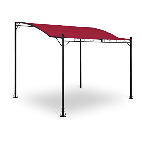 Uniprodo Uni-Gazebo-3X2.5R Anbaupavillon Pavillon Gartenpavillon freistehend weinrot 2,6 x 3 m Polyester 180 g/qm Rahmen pulverbeschichteter Stahl Gartenzelt Partyzelt Sonnenschutz mit Sonnendach von Uniprodo