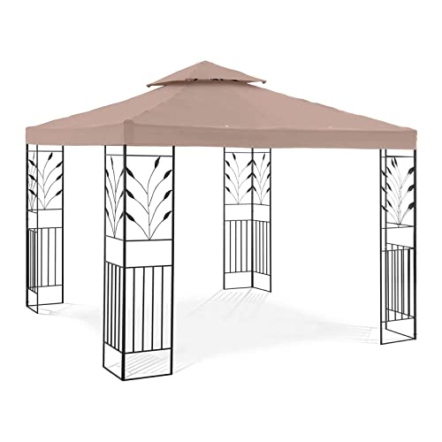 Uniprodo Uni_PERGOLA_3X3T_U Gartenpavillon 3 x 3 m Polyester 180 g/m2 beige Höhe 2,60 m UV-Schutz wasserfest von Uniprodo