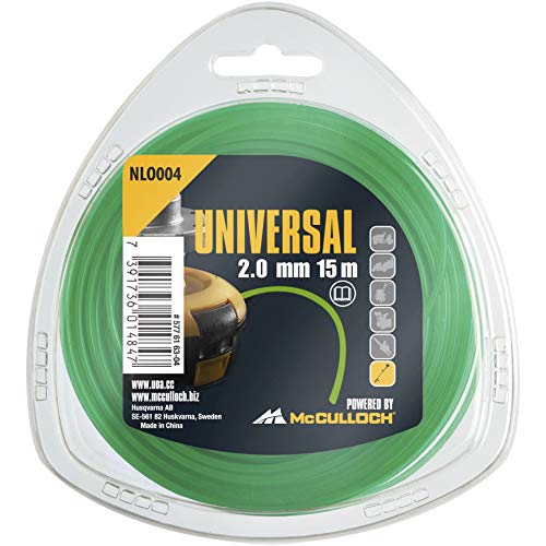 Universal Trimmerfaden Nylon 2.0mmx15m, NLO004: Ersatzfaden für Rasentrimmer, Länge 15 m, Faden-Ø 2.0 mm, reißfestes Nylon (Artikel-Nr. 00057-76.163.04) von McCulloch