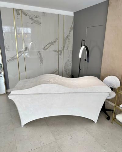Untitled Wave Matratze mit Memory Foam 180x60 für Kosmetikliege, Massageliege, mit Bezug aus Velours | für Wimpernverlängerungen, PMU - Creme von Untitled