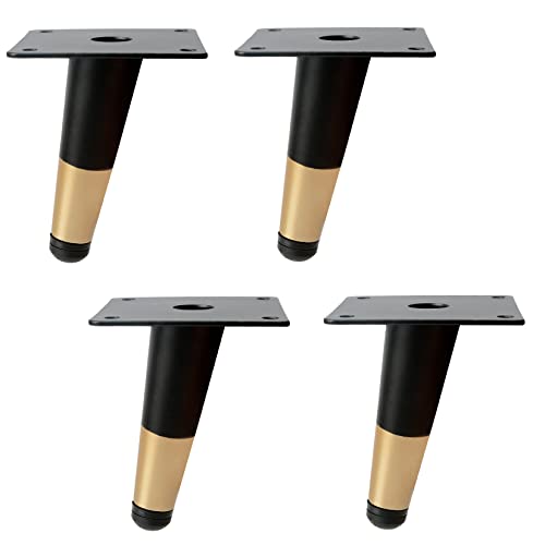 Uotyle Tischbeine, 4 Stück Schwarz Möbelfüße Metall Mit Verstellbarer Gummikopf Möbelbein Für Tisch Stühlen Möbel(3.93Zoll Höhe) von Uotyle