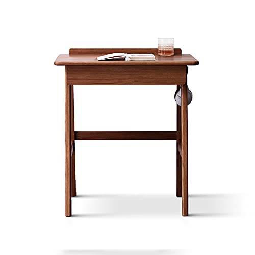 UsmAsk Moderner einfacher Schreibtisch aus Eichenholz, multifunktionaler Schreibtisch, kompakter Arbeitsschreibtisch mit Kabelloch, Schublade und Hängestange, Haushalts-Schminktisch aus Holz, EAN EAN von UsmAsk