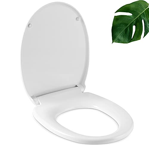 Uten WC Sitz, Antibakterieller Toilettendeckel, mit Absenkautomatik Klodeckel, Einfache Reinigung, Universeller/Abnehmbarer Toilettensitz, Ovaler, Belastbarkeit von 150kg von Uten