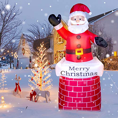 Uten Aufblasbarer Weihnachtsmann 210cm mit Beleuchtung aussen und Innen Weihnachtsfiguren Weihnachtsdeko von Uten