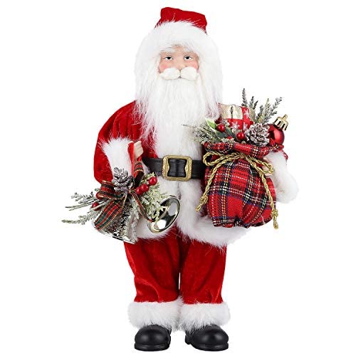 Uten Weihnachtsmann Figur, 30,5cm /12“ Santa Claus Figuren animierte Weihnachtsstern stehend Santa mit Geschenk und Weihnachtsbaum für Tischplatte Figur Ornamente Weihnachtsfeier von Uten