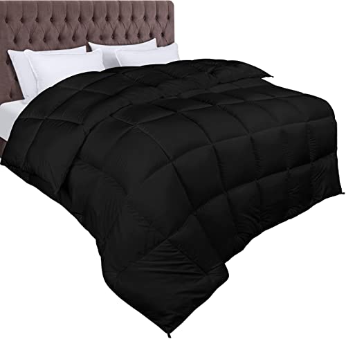 Utopia Bedding Bettdecke 180 x 200 cm, Ganzjahresdecke 370 GSM Füllung, atmungsaktive Schlafdecke, Steppdecke, Super Weiche Kuschelige (Schwarz) von Utopia Bedding