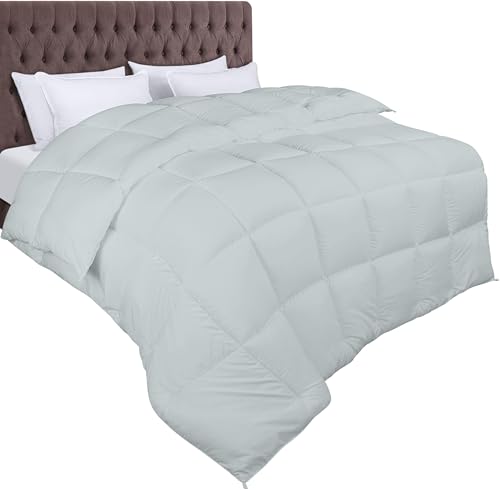 Utopia Bedding Bettdecke 220 x 240 cm, Zudecke 370 GSM Füllung, Plüsch-Bettdecke, Ganzjahresdecke, Gesteppte Steppdecke, Alternativ-Bettdecke, Super Weiche Kuschelige (Hell Grau) von Utopia Bedding