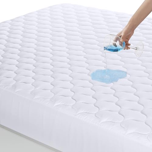 Utopia Bedding Gesteppte wasserdichte Matratzenauflage 135 x 190 cm, Matratzenauflage, Wasserdichter Matratzenschoner, Dehnbar Auf 38 cm (weiß) von Utopia Bedding