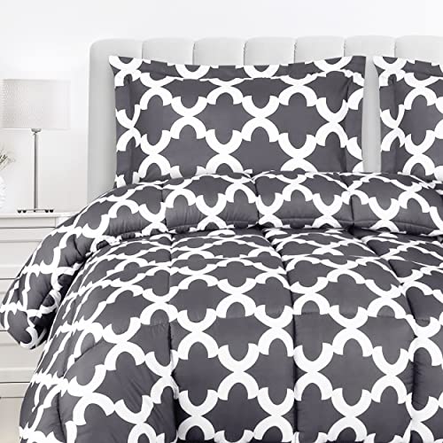 Utopia Bedding Queensize-Bettwäsche-Set (grau) mit 2 Kissenbezügen – Bettwäsche-Sets – Daunen-Alternative Bettdecke – weich und bequem – maschinenwaschbar von Utopia Bedding