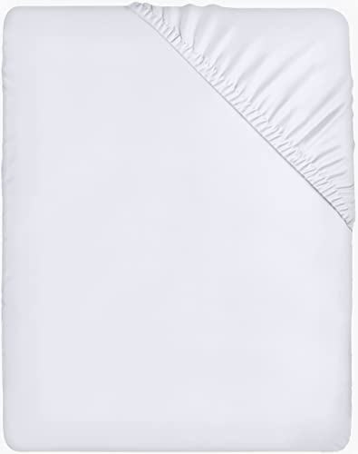 Utopia Bedding - Spannbettlaken 100x200cm - Weiß - Gebürstete Mikrofaser Spannbetttuch - 35 cm Tiefe Tasche von Utopia Bedding