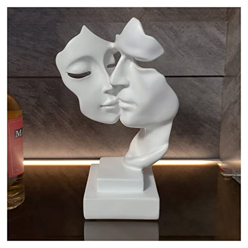 Skulptur weiß, Modern Abstract Kunst Skulpturen Deko, for Dekoration Wohnzimmer, Bar, Schlafzimmer, Couple Statue Gift, Harz von Uziqueif