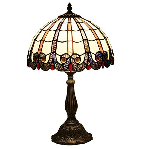Uziqueif Tiffany Lamp, Schlafzimmer Lampen Nachttisch, Wohnzimmer Dekoration Vintage Tischlampe, 12 Zoll Tiffany Tischlampen,R von Uziqueif