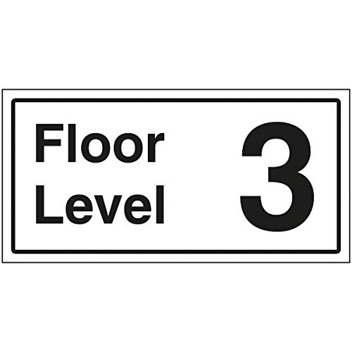 Schild"VSafety Floor Level 3", 300 x 150 mm, 3 mm gebürstetes Aluminium von V Safety