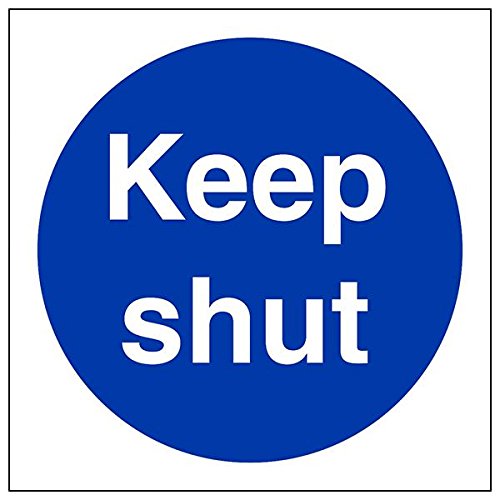 VSafety 18025AF-S'Keep Shut' Schild, quadratisch, 100 mm x 100 mm, 3 Stück von V Safety