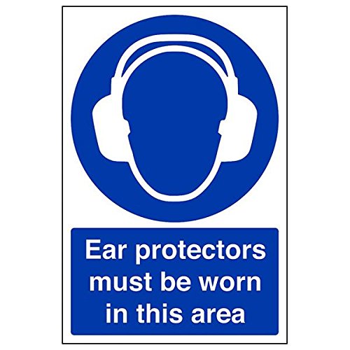VSafety 41018AU-S'Ear Protectors Must Be Worn In This Area' Schild, 200 mm x 300 mm (3 Stück) von V Safety