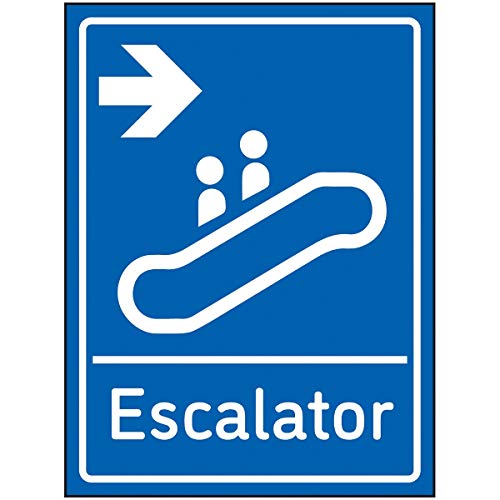 VSafety Escalator Pfeil nach rechts, 150 x 200 mm, selbstklebendes Vinyl, Blau von V Safety