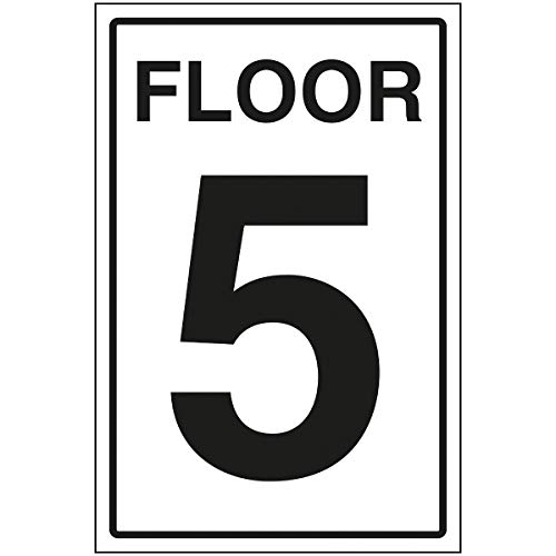 VSafety Floor 5 Schild – 200 x 300 mm – selbstklebende Aluminium-Optik von V Safety