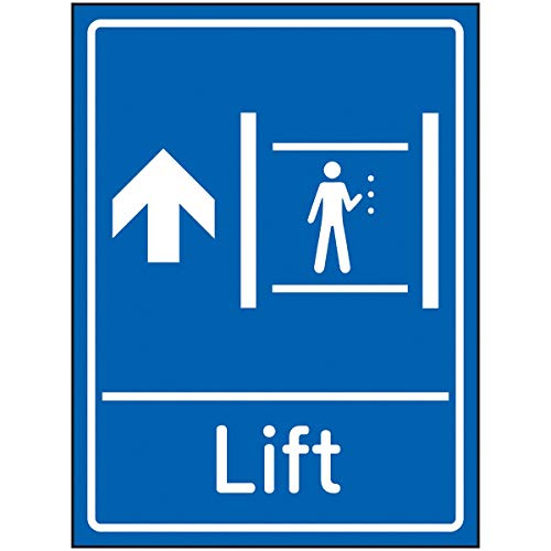 VSafety Lift Pfeil nach oben – 150 x 200 mm – blau selbstklebendes Vinyl von V Safety