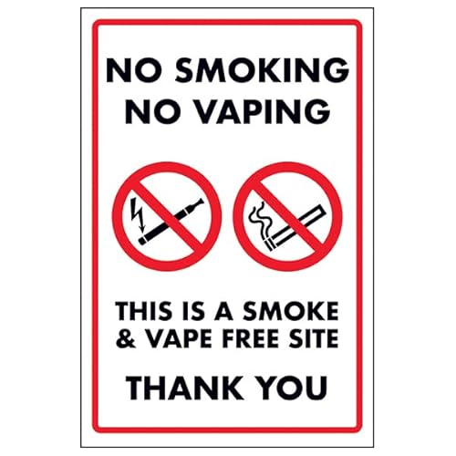 VSafety No Smoking/Vaping/This is a Smoke&Vape Free…-600 x 800 mm, 3 mm Aluminiumverbundstoff mit Anti-Graffiti-Beschichtung von V Safety