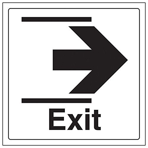 VSafety Schild "Exit/Slide Right", quadratisch, 3 Stück, 200mm x 200mm, 3 von V Safety