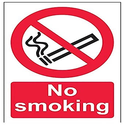 vsafety 57034 ag-s "No Smoking" Verbot Zeichen, selbstklebend, Portrait, 100 mm x 150 mm, schwarz/rot von V Safety