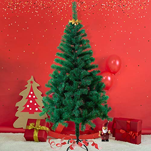 VA-Cerulean Weihnachtsbaum Künstlicher,180cm Grün PVC Christbaum mit Ständer,Schwer entflammbar,Schnellaufbau,Weihnachtsdeko,Unechter Tannenbaum von VA-Cerulean