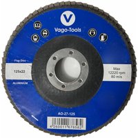 Vago-tools - 1x Fächerschleifscheiben Lamellenscheiben 125mm flach P60 Braun von VAGO- TOOLS
