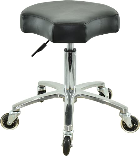 VAKON SALON - Ergonomischer Rundsitz höhenverstellbar von 50 bis 65 cm Rollhocker - Drehhocker Arbeitshocker Praxishocker von VAKON SALON