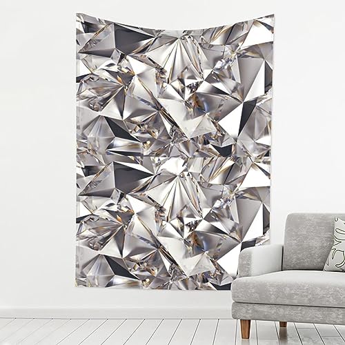 VANANI Glitzernder abstrakter Diamant-Kristallmuster-Wandteppich für Wohnzimmer, Schlafzimmer, Wanddekoration und einfache Installation. (152 x 203 cm) von VANANI
