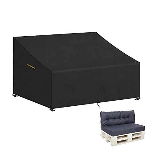 VANSHEIM Abdeckung für Palettenmöbel,Palettenbank Abdeckung für Palettenkissen Abdeckung für Palettensofa Abdeckhauben für Palettenbank Wasserdicht,Anti-UV Paletten Sofa Abdeckung 130x95x80/40cm von VANSHEIM