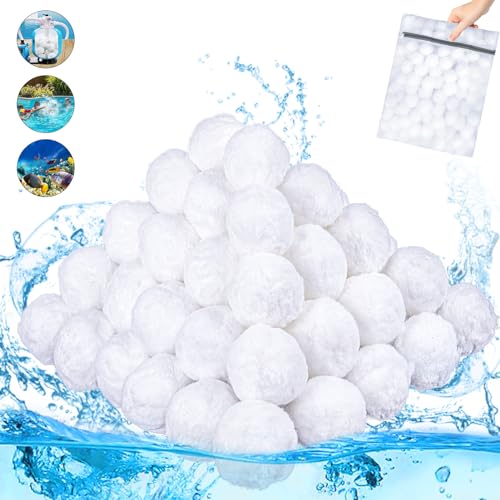 VAZILLIO Filterballs 800g Pool Filterbälle ersetzen 28.6 kg Filtersand für sandfilteranlagen, Schwimmbad, Filterpumpe, Aquarium Sandfilter (800G) von VAZILLIO