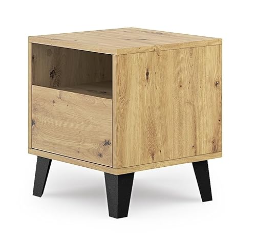 VBChome Nachttische mit 1 Schubladen und 1 Fach 40 x 39 x 45 cm Artisan Grifflose Schubladenkommode Mehrzweckschrank für Schlafzimmer Kinderzimmer Modern von VBChome