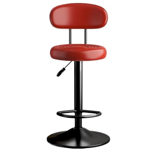 VBNYBA Bar StüHle Bar Stuhl Heben Und Drehen Hohe Hocker Moderne Einfache Bar Stuhl Hause Stuhl Kassierer Rezeption Drehstuhl Bar Chair (Color : Red, Size : A) von VBNYBA