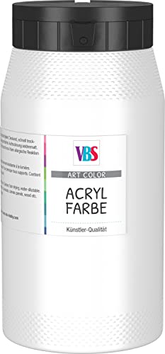 VBS Acrylfarbe 500ml versch. Farben Lösungsmittelfrei Titanweiß von VBS