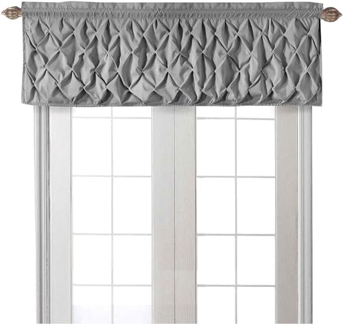 VCNY Home Volant, Fensterdekoration mit Stangentasche, Moderne Wohnkultur (Carmen-Grau, 152,4 x 50,8 cm) von VCNY Home