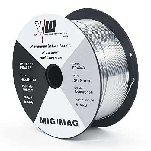 MIG MAG Schweißdraht ER4043 - Aluminium - Drahtrolle D100/S100-0,5kg - 0.8mm Durchmesser - VECTOR WELDING von VECTOR