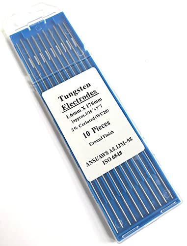 Wolframelektrode Elektrode Wig Elektroden Elektronadel Wolframnadel Schweißelektroden Schweißen Elektroede, 10 Stück - 175mm AUSWAHL (Ø 1,6 WC 20 Grau) von VECTOR