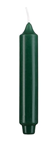 Stabkerzen mit Zapfenfuß Grün 25 x 3 cm (12 Stück), deutsche Markenkerzen tropffrei für Kerzenleuchter, Kerzen Leuchterkerzen von VELAS
