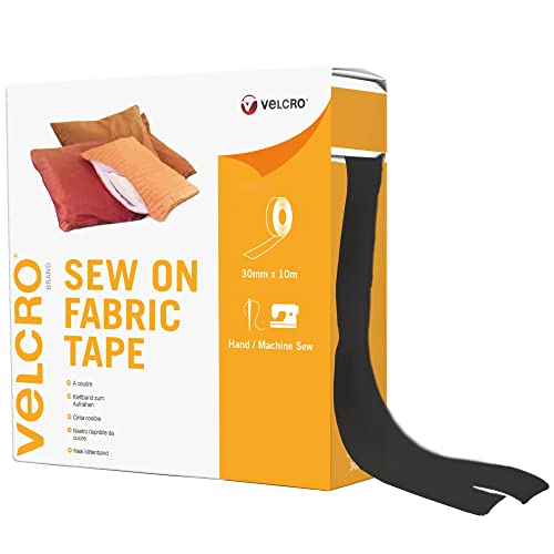 Velcro VEL-EC60279 Sew on Tape schwarz-Klettband zum Aufnähen Haft und Flauschteil (BxL) 10 Meter, 30mm x 10m von VELCRO Brand
