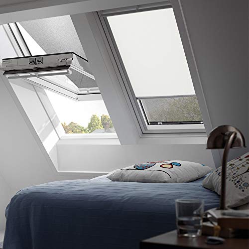 Original Velux Verdunkelungsrollo Rollo für GGU, GHU, GTU, GPU / 306 / Stofffarbe Standard 1085 / Uni Beige, Schienenfarbe silber // DKU 306 1085 von VELUX