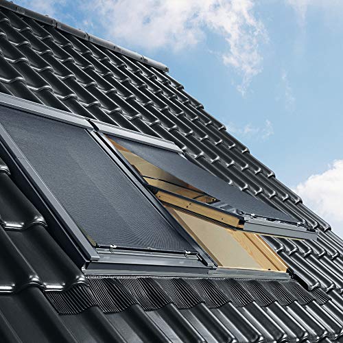 VELUX Original Hitzeschutz-Markise mit Haltekrallen für VL VH VT 033 + 035, Stofffarbe 5060 schwarz/MH 035 5060 von VELUX