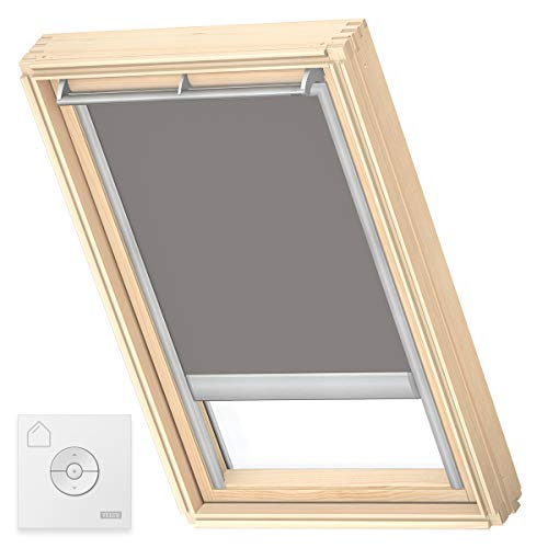 VELUX Original Solar-Verdunkelungsrollo für PK08, Grau, mit Grauer Führungsschiene von VELUX