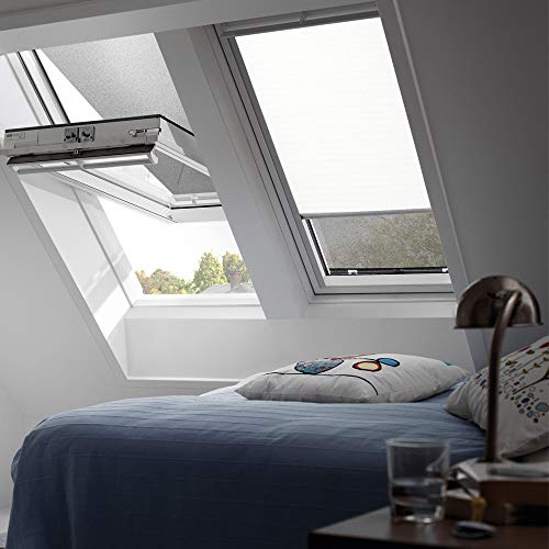 VELUX Original Verdunkelungsrollo Rollo für GGU, GHU, GTU, GPU/206/Stofffarbe Standard 1025/Uni Weiß, Schienenfarbe Silber//DKU 206 1025 von VELUX