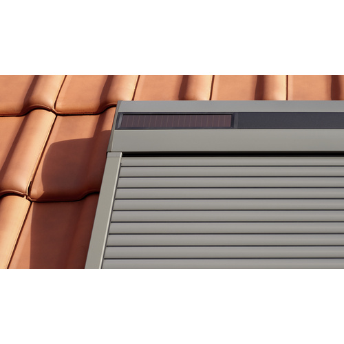 VELUX Solar-Rollladen »SSL FK04 0000S«, dunkelgrau, für VELUX Dachfenster, inkl. Funk-Wandschalter von VELUX
