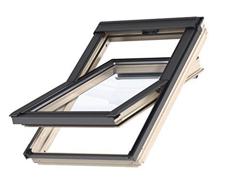 Velux Dachfenster aus Holz - „Thermo-Technology" (78 x 98) mit Eindeckrahmen von VELUX