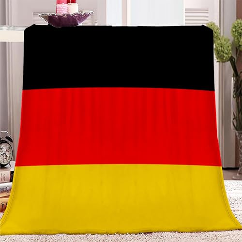 Kuscheldecke Flauschig Decke XL 130x150cm Klein Couchdecke - Schwarze Rote Gelbe Streifen Fleecedecke Warme Sofa Decke für Herbst Winter, Kuschlige Wohndecke Kinder Tagesdecke von VENESS