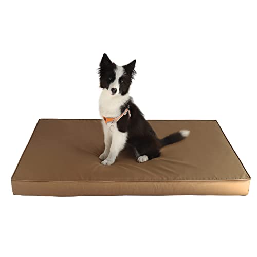 VERCART Orthopädisches Hundebett Grosse Hunde, hundekissen mit Schaum, Hundekorb,Hundesofa, Hundekörbchen, Wasserdicht rutschfest Hundematte, Hundebetten Waschbar Bettbezug, Braun, L (91.5x60x7.62cm) von VERCART